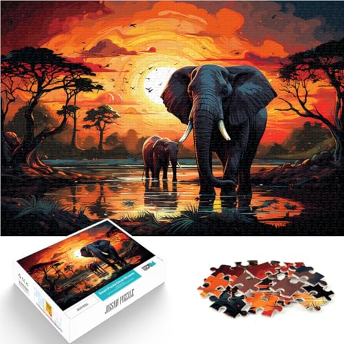 Puzzle für Erwachsene, 1000 Teile, farbenfrohes Kunst-Elefantentier, Spielzeug, Lernspiele, Stressabbau, Geschenkideen,38x52cm Puzzle für Erwachsene, 1000 Teile, farbenfrohes Kunst-Elefantentier, Spielzeug, Lernspiele, Stressabbau, Geschenkideen,38x52cm von SYUNFEI