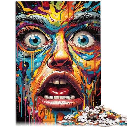 Puzzle für Erwachsene 1000 Teile Psychedelisches bemaltes Gesicht Familienspiel für und eignet ganze Familie 14,96 Zoll x 20,47 Zoll von SYUNFEI