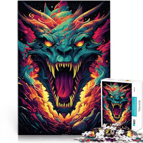 Teenager-Puzzle „Angry Art Dragons“ 2000 Teile Puzzle 27.56 x39.37 po Graukartenpuzzle für Kinder ab 14 Jahren Lernspiel für Erwachsene von SYUNFEI