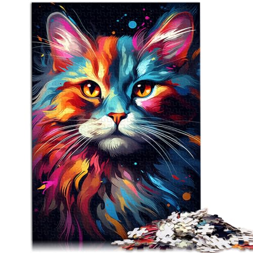 Puzzle für Erwachsene, 1000 Teile, Bunte exotische Katze, DIY-Puzzle-Spielzeug, Herausforderung für die Gehirnintelligenz, süchtig machendes Spielzeug, 26x38cm, von SYUNFEI