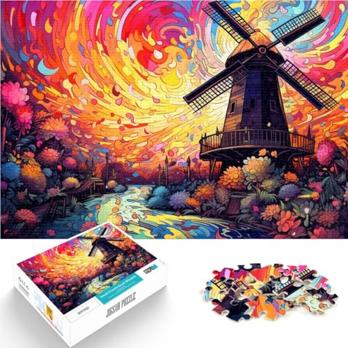 Puzzle für Erwachsene, 1000 Teile, Holländische Windmühle, DIY-Puzzle, Spielzeug, Wanddekoration, einzigartige Geburtstags, 50 x 75 cm, Puzzle für Erwachsene, 1000 Teile, Holländische Windmühle, DIY-Puzzle, Spielzeug, Wanddekoration, einzigartige Geburtstags, 50 x 75 cm, von SYUNFEI
