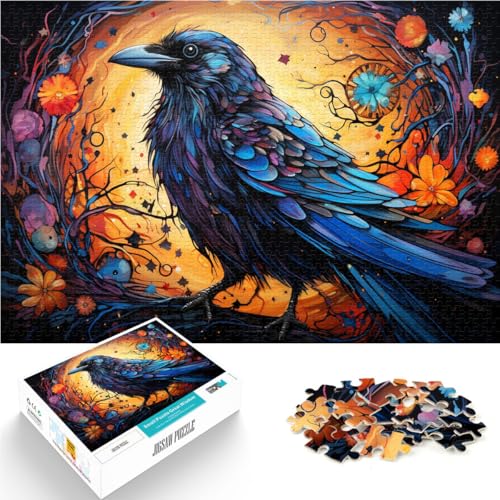 Puzzle für Erwachsene, 1000 Teile, Krähe, DIY-Puzzle-Spielzeug. Helfen Sie dem Gehirn, süchtig machendes Spielzeug zu trainieren und Geduld zu fördern. 10,27 Zoll x 14,96 Zoll von SYUNFEI