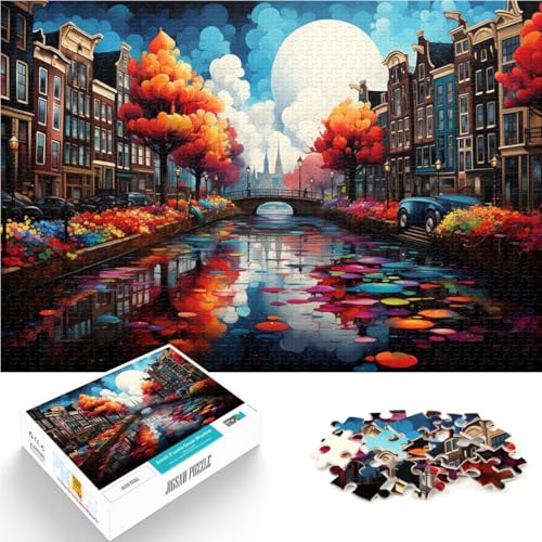 Teenager-Puzzle „Psychedelia im Amsterdamer Grachtenviertel“, Puzzle 1000 Teile, 50 x 75 cm, Holzbrettpuzzle, Lernspielzeug, Familienspiele Teenager-Puzzle „Psychedelia im Amsterdamer Grachtenviertel“, Puzzle 1000 Teile, 50 x 75 cm, Holzbrettpuzzle, Lernspielzeug, Familienspiele von SYUNFEI