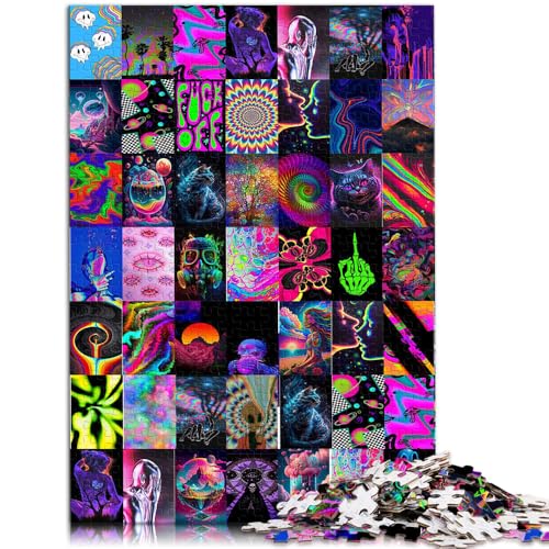 Puzzle für Erwachsene, 1000 Teile, Psychedelische Ästhetik, Spielzeug, Lernspiele, Stressabbau, 19,7 x 29,5 Zoll, von SYUNFEI
