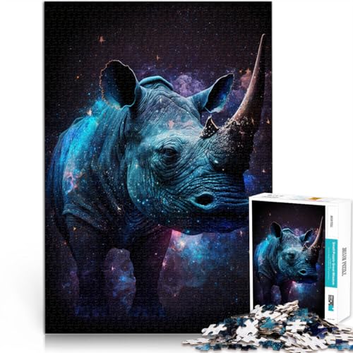 Puzzle für Erwachsene, 1000 Teile, Galaxie-Tier, Nashorn, Präzisionsschnitt, Lernspiel für Geburtstag, Weihnachten, 19,7 x 29,5 Zoll von SYUNFEI