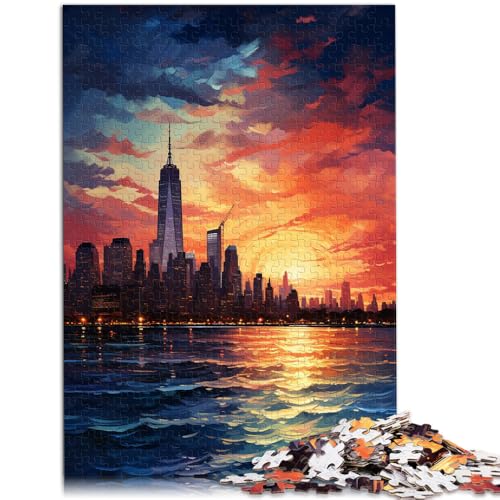 Puzzles für Erwachsene, 1000 Teile, dynamische Stadtansicht, DIY-Puzzle-Spielzeug, Herausforderung für die Gehirnintelligenz, süchtig machendes Spielzeug, 19,7 x 29,5 Zoll, von SYUNFEI