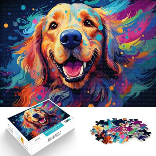 Puzzle für Erwachsene, 2000 Teile, Golden Retriever, DIY-Puzzle-Spielzeug, ganze Familie, 70 x 100 cm, für 14-Jährige von SYUNFEI
