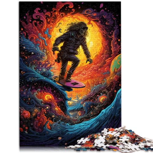 Puzzle für Erwachsene, 1000 Teile, Skateboard-Skelett, Familienspiel für und Weihnachtswunschliste mit Weihnachtsmann, 50 x 75 cm, für 14-Jährige von SYUNFEI