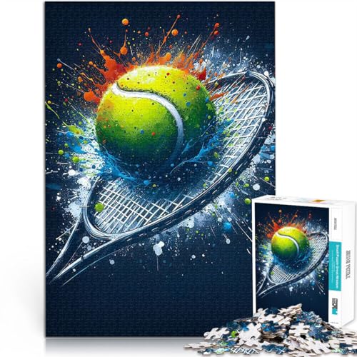 Tennisball und Schläger Splash 1000-Teile-Puzzle für Teenager Quizspiel Jedes Stück ist einzigartig – Anspruchsvolles Familienspiel 38x26cm Tennisball und Schläger Splash 1000-Teile-Puzzle für Teenager Quizspiel Jedes Stück ist einzigartig – Anspruchsvolles Familienspiel 38x26cm von SYUNFEI