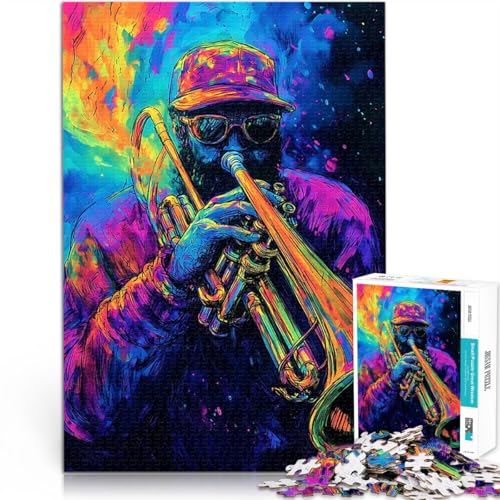 Trompetenspieler in Neon 1000-teiliges Puzzle für Erwachsene Familienspiel für und Wanddekoration Einzigartige Geburtstags 38x26cm von SYUNFEI
