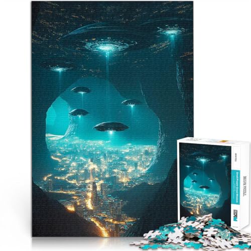 UFOs über der Stadtlandschaft 1000-teilige Puzzles für Teenager Stressabbau-Spielzeug Wanddekoration Einzigartige Geburtstags 38x26cm UFOs über der Stadtlandschaft 1000-teilige Puzzles für Teenager Stressabbau-Spielzeug Wanddekoration Einzigartige Geburtstags 38x26cm von SYUNFEI