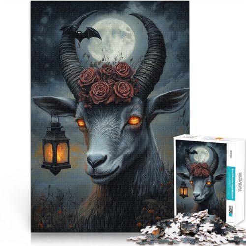 Unglückliches Schaf Teenager 1000-teiliges Puzzle Geschenke zum Suchbegriff: Herausfordernde Spiele Lustiges Geschenk 38x26cm von SYUNFEI