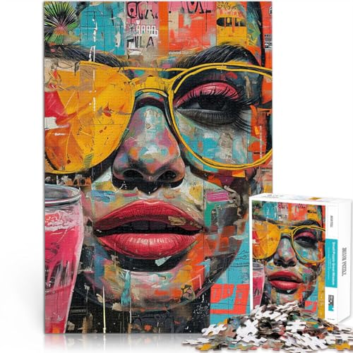Urban Graffiti Street Art 1000-Teile-Puzzle für Teenager Staycation: Zeit totschlagen mit vollständig ineinander greifenden, zufällig geformten Teilen 38x26cm von SYUNFEI