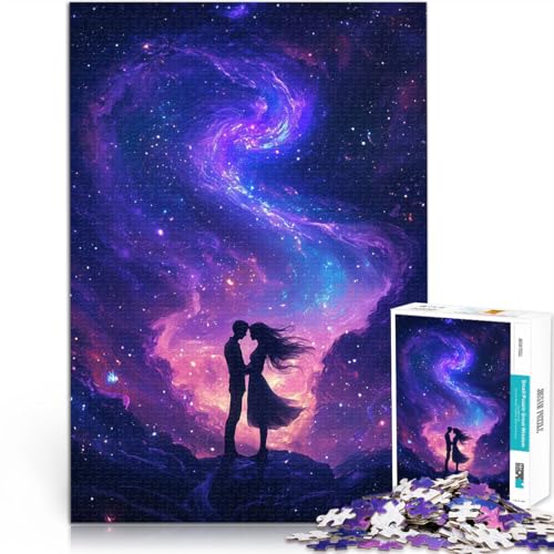 Verliebtes Paar unter Sternenhimmel 1000-teiliges Teenager-Puzzle Denkspiel mit vollständig ineinander greifenden, zufällig geformten Teilen 38x26cm Verliebtes Paar unter Sternenhimmel 1000-teiliges Teenager-Puzzle Denkspiel mit vollständig ineinander greifenden, zufällig geformten Teilen 38x26cm von SYUNFEI