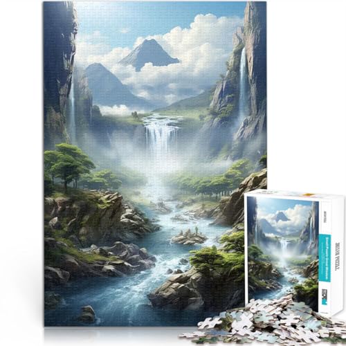 Wasserfall in der Waldnatur Puzzle 1000 Teile für Teenager Lernspiel-Herausforderungsspielzeug Tolles Geschenk für Spiele 38x26cm Wasserfall in der Waldnatur Puzzle 1000 Teile für Teenager Lernspiel-Herausforderungsspielzeug Tolles Geschenk für Spiele 38x26cm von SYUNFEI