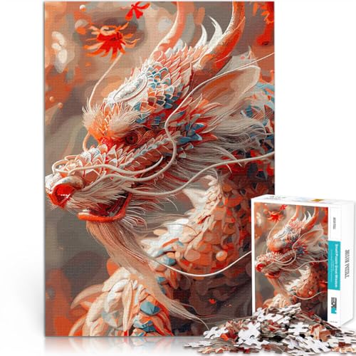 Weißer Fantasy-Drache 2000-Teile-Puzzle für Erwachsene Anspruchsvolles Spiel und Familienspaß Geschenk zum Geburtstag 70x100cm von SYUNFEI