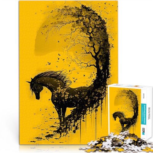 Wildpferd Freiheit Natur 1000-teiliges Puzzle für Teenager Spielzeug-Intellektuelles Spiel Angebot als Geschenk für die ganze Familie 38x26cm von SYUNFEI
