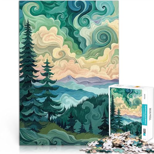 Wirbelnde Berglandschaft Puzzle 1000 Teile für Erwachsene Spielzeug Lernspiele Stressabbau denn eignet ganze Familie 38x26cm von SYUNFEI