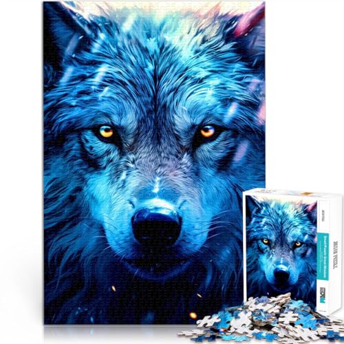 Wolf 1000-teilige Puzzles für Erwachsene Gehirnintelligenz-Herausforderung süchtig machendes Spielzeug für Heimdekoration 38x26cm von SYUNFEI