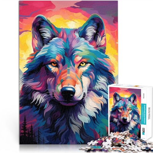 Wolf 2000-teiliges Puzzle für Erwachsene Gehirnintelligenz-Herausforderung süchtig machendes Spielzeug Wohnkunstdekor 70x100cm von SYUNFEI