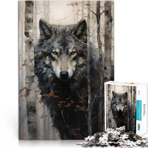 Wolf Art 1000-teilige Puzzles für Teenager Gehirnintelligenz-Herausforderung süchtig machendes Spielzeug Geburtstagsgeschenk 38x26cm von SYUNFEI