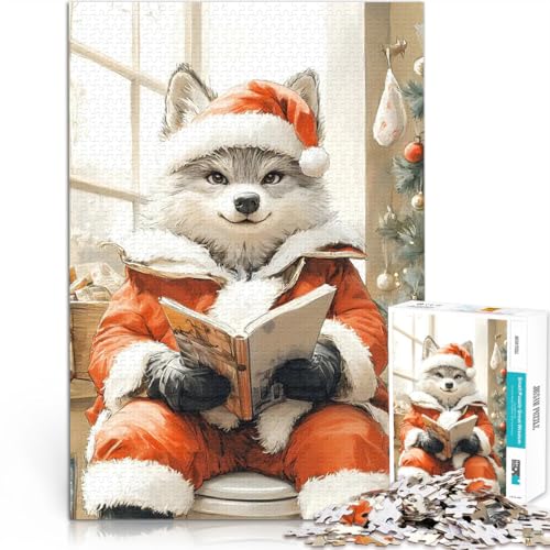 Wolf im Weihnachtsmannkostüm, Lesung Puzzle für Erwachsene, 1000 Teile Denkspiel Jedes Stück ist einzigartig – Anspruchsvolles Familienspiel 38x26cm Wolf im Weihnachtsmannkostüm, Lesung Puzzle für Erwachsene, 1000 Teile Denkspiel Jedes Stück ist einzigartig – Anspruchsvolles Familienspiel 38x26cm von SYUNFEI