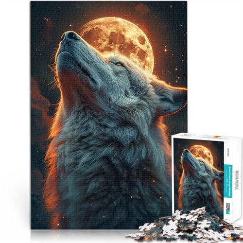 Wolfsgeheul Puzzle 1000 Teile für Jugendliche Helfen Sie dem Gehirn, süchtig machende Spielzeuge zu trainieren, um Geduld zu entwickeln Wanddekoration 38x26cm von SYUNFEI