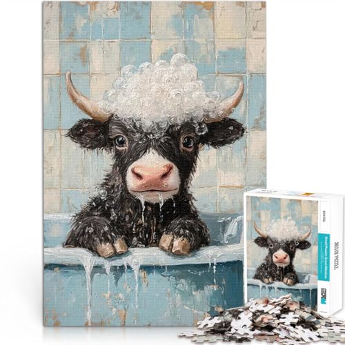 Yak in Einer Badewanne 2000-teilige Puzzles für Teenager Staycation: Zeit totschlagen Lustige Aktivitäten für zu Hause, Geburtstagsgeschenk, Reisegeschenk, 70x100cm von SYUNFEI