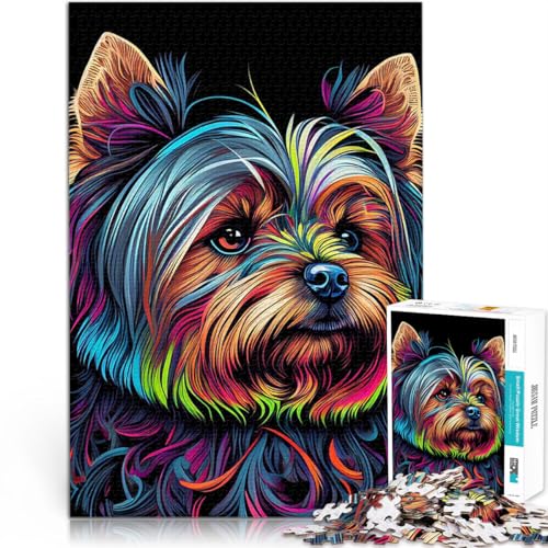 Yorkshire-Farbhund Puzzle 2000 Teile für Erwachsene Spielzeug Lernspiele Stressabbau mit vollständig ineinander greifenden, zufällig geformten Teilen 70x100cm von SYUNFEI