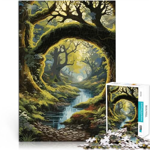 Zauberhafter Waldbach 1000-teiliges Puzzle für Teenager Anspruchsvolles Spiel und Familienspaß Tolles Geschenk für Spiele 38x26cm von SYUNFEI
