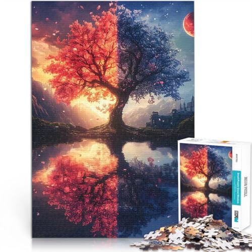 Zweifarbige Baumlandschaft atemberaubend Teenager 2000 Teile Puzzle Herausforderndes Spiel Eltern-Kind-Interaktion 70x100cm von SYUNFEI