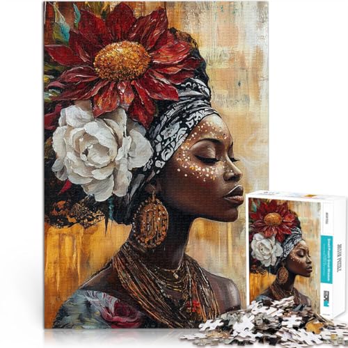 afrikanische Frau mit Blume 1000-teilige Puzzles für Teenager Denkspiel Lustige Aktivitäten für zu Hause, Geburtstagsgeschenk, Reisegeschenk, 38x26cm afrikanische Frau mit Blume 1000-teilige Puzzles für Teenager Denkspiel Lustige Aktivitäten für zu Hause, Geburtstagsgeschenk, Reisegeschenk, 38x26cm von SYUNFEI