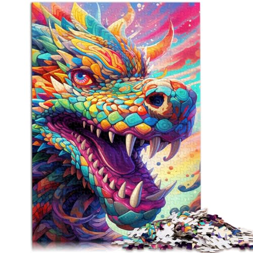Puzzle für Erwachsene, 1000 Teile, Art Flying Dragons, DIY-Puzzle-Spielzeug, ganze Familie, 26x38cm, für 14-Jährige von SYUNFEI
