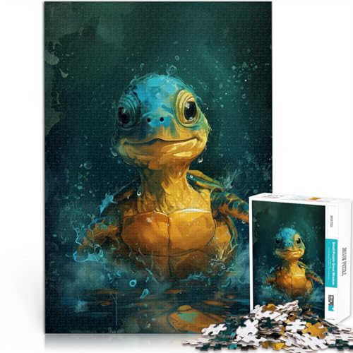 Puzzle für Erwachsene, 2000 Teile, süße kleine gelbe Schildkröte, schwierig und eine Herausforderung für die Heimdekoration, 27,56 x 39,37 Zoll, für Teenager ab 14 Jahren von SYUNFEI