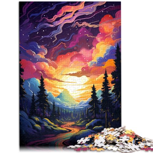 Puzzle mit 1000 Teilen für Erwachsene, Galaxie, verschneite Berge, Heimdekoration, 38x52 cm, ganze Familie von SYUNFEI