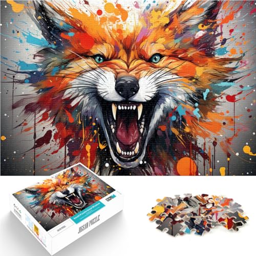 Puzzle für Erwachsene, 1000 Teile, Graffiti-Fuchs-Kunst, Lernspielzeug, Familienspiele, Trainieren Sie Ihr Gehirn und Ihre Hände, 10,27 x 14,96 Zoll von SYUNFEI