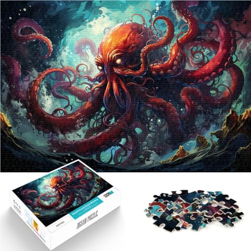 Puzzle für Erwachsene, 1000 Teile, Oktopus, Kunst, Lernen, Lernspielzeug, Familienspiele, einzigartige Heimdekoration und Geschenke, 14,96 Zoll x 20,47 Zoll von SYUNFEI