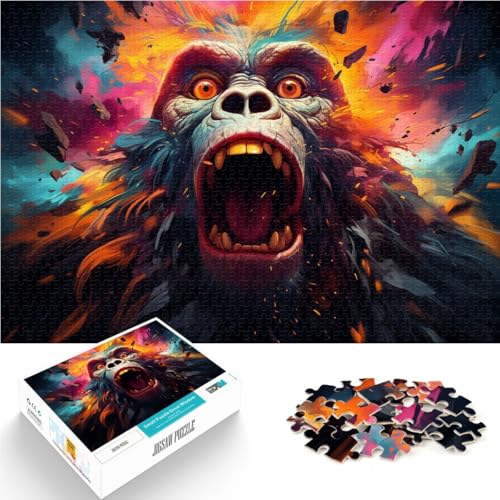 1000-teiliges Puzzle für Erwachsene, Orang-Utan-Spielzeug, Denkspiel, Herausforderung für die Gehirnintelligenz, süchtig machendes Spielzeug, 26x38cm, für 14-Jährige von SYUNFEI