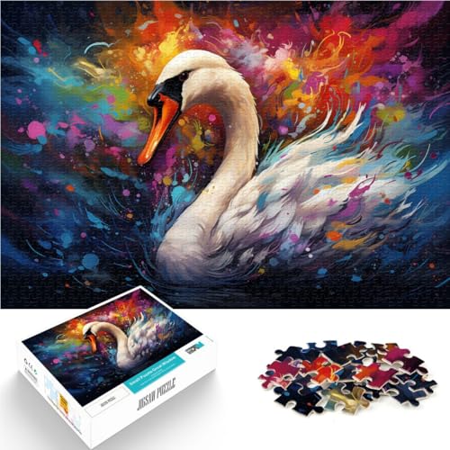 Puzzle für Erwachsene, 1000 Teile, Schwan, Lernspielzeug, Familienspiele, Stressabbau, schwierige Herausforderung, 14,96 x 20,47 Zoll von SYUNFEI