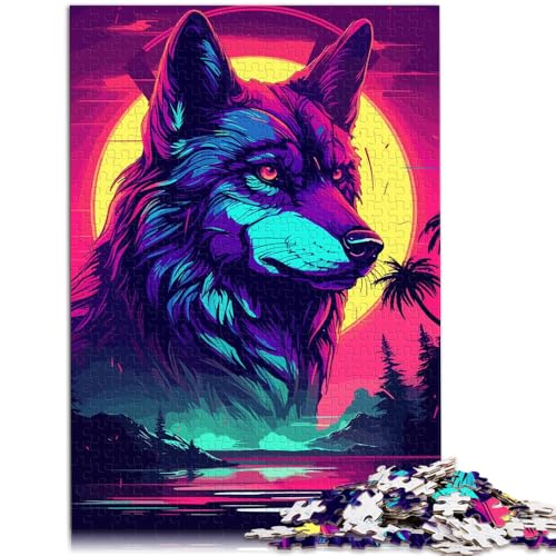 Puzzle für Erwachsene, 1000 Teile, Wolf-Aquarell, Heimdekoration, Puzzle-Spielzeug, tolle Geschenke und Spielzeuge, 19,7 x 29,5 Zoll, für Teenager ab 14 Jahren von SYUNFEI