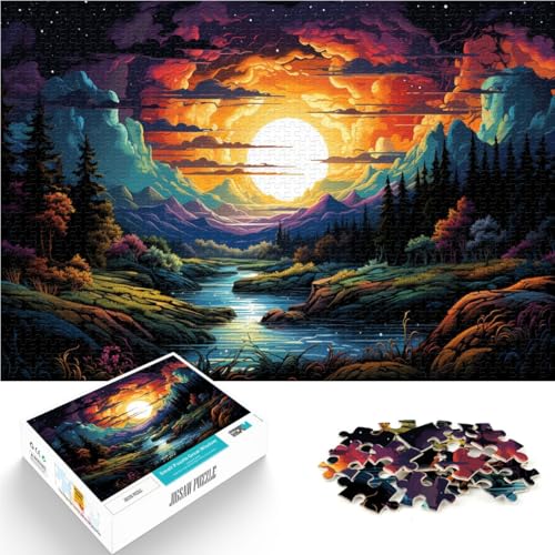 für Erwachsene Puzzle Wunder unter dem Sonnenuntergang 1000-teiliges Puzzle Lernspiele 19.7 x29.5 ZollZoll Holzbrettpuzzle Spielspielzeug für Erwachsene Familienpuzzle Geschenk von SYUNFEI