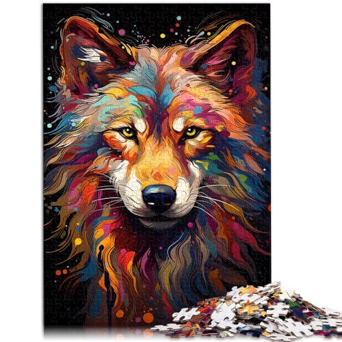 für Erwachsene Puzzles Malen Farbe Wolf Puzzle für Erwachsene und Kinder 2000 Teile 10,27 in x 14,96 in Graukartenpuzzles Puzzle - Herausforderndes Spiel von SYUNFEI
