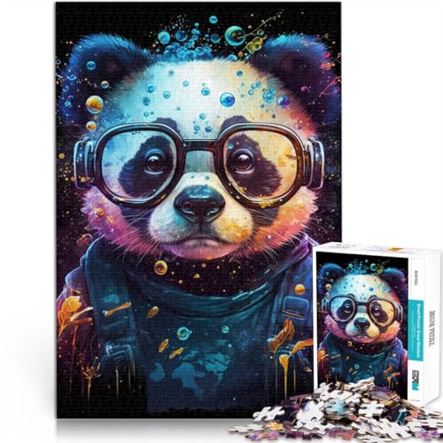 Puzzle für Erwachsene, 1000 Teile, kosmischer Panda mit Brille, Spielzeug, Denkspiel, 50 x 75 cm, für Teenager ab 14 Jahren Puzzle für Erwachsene, 1000 Teile, kosmischer Panda mit Brille, Spielzeug, Denkspiel, 50 x 75 cm, für Teenager ab 14 Jahren von SYUNFEI