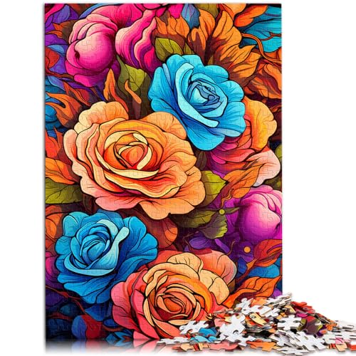 Puzzle für Erwachsene mit 1000 Teilen, Rose, buntes Spielzeug, Denkspiel mit passendem Poster und Quizblatt, 50 x 75 cm, geeignet für Jugendliche ab 14 Jahren von SYUNFEI