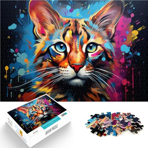 1000-teiliges Puzzle für Erwachsene, Musterzusammenbau der Savannenkatze, anspruchsvoll zu vervollständigen, Aber unterhaltsam und humorvoll, 50 x 75 cm, 1000-teiliges Puzzle für Erwachsene, Musterzusammenbau der Savannenkatze, anspruchsvoll zu vervollständigen, Aber unterhaltsam und humorvoll, 50 x 75 cm, von SYUNFEI