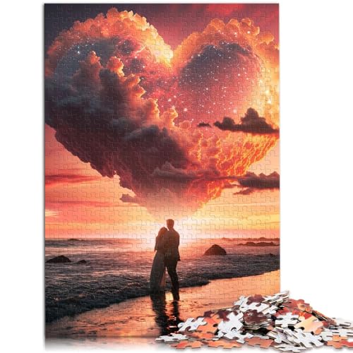 Puzzle für Erwachsene, 1000 Teile, Familienspiel „Sonnenuntergang beobachten“, für und mit vollständig ineinander greifenden, zufällig geformten Teilen, 10,27 Zoll x 14,96 Zoll von SYUNFEI