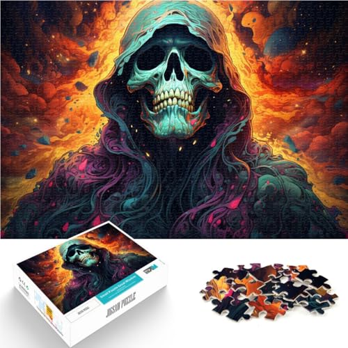für Erwachsene Puzzlespiel mit Fantasy-Totenkopf-Malerei, 1000 Teile, 14,96 Zoll x 20,47 Zoll, Papppuzzles für Erwachsene und Kinder, Heimdekorationspuzzle von SYUNFEI