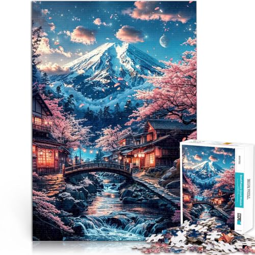 japanische Aussicht auf den Fuji 1000-teilige Puzzles für Erwachsene Denksportaufgabe für Angebot als Geschenk für die ganze Familie 38x26cm von SYUNFEI