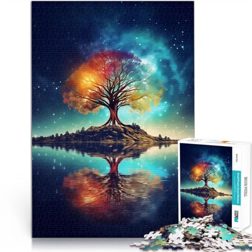 kosmischer Baum des Lebens 1000-teilige Puzzles für Erwachsene Quizspiel mit vollständig ineinander greifenden, zufällig geformten Teilen 38x26cm von SYUNFEI