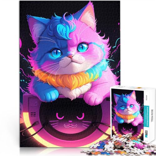 süße Katze im Retro-Stil Teenager-Puzzles 1000 Teile Anspruchsvoll, Aber lustig und humorvoll Künstlersammlung, Bildende Kunst 38x26cm von SYUNFEI